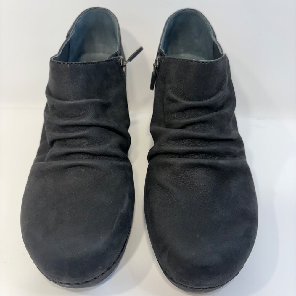 Dansko Sheena Slouchy Black Leather Wedge Bootie Women’s Size 41/10.5 - Picture 4 of 14